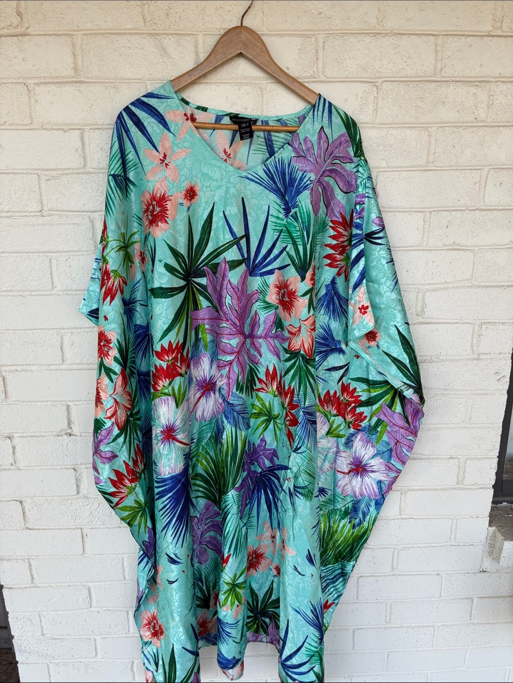 Anthony Originals Tropical Floral Caftan Mumu 2X